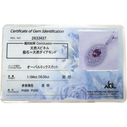 プラチナ スピネル ダイヤモンド ネックレス
