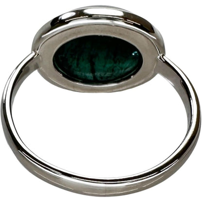 Pt950プラチナ グリーントルマリン カボション リング