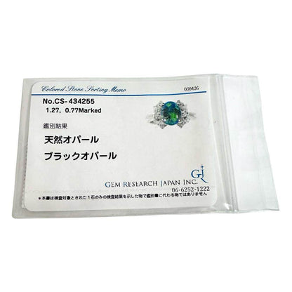 Pt900ブラックオパールダイヤモンドリング