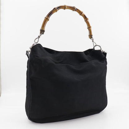グッチ ナイロン キャンバス バンブー ハンドバッグ 2way