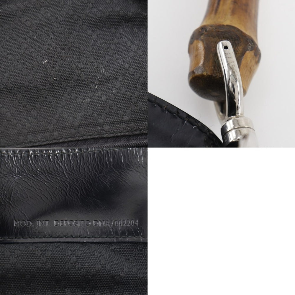 グッチ ナイロン キャンバス バンブー ハンドバッグ 2way