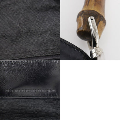 グッチ ナイロン キャンバス バンブー ハンドバッグ 2way