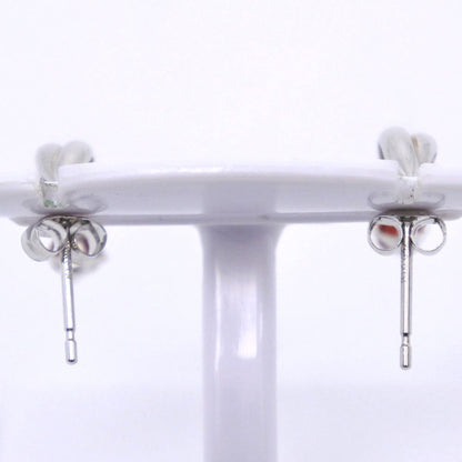 K14 ホワイト ゴールド リーフ モチーフ ピアス