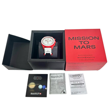 スウォッチ Mission to Mars バイオセラミック クオーツ腕時計