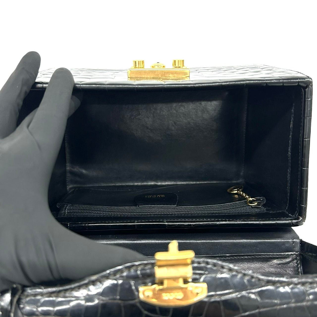 グッチ レディロック クロコダイル ハンドバッグ