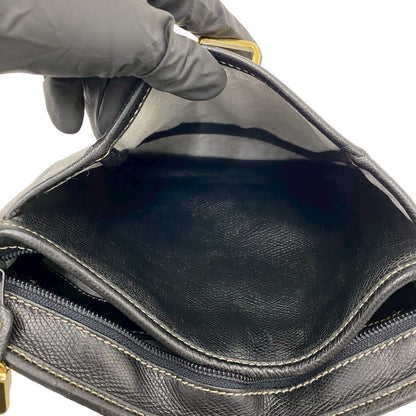 ロエベ 型押しレザーショルダーバッグ