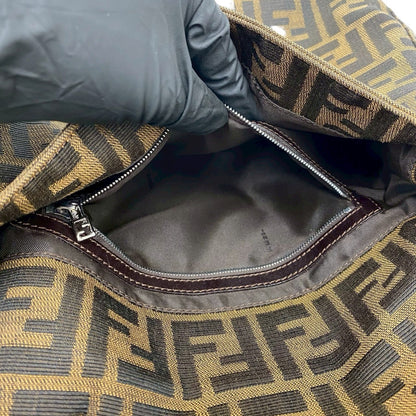 フェンディ マンマバゲット キャンバス レザー ショルダーバッグ