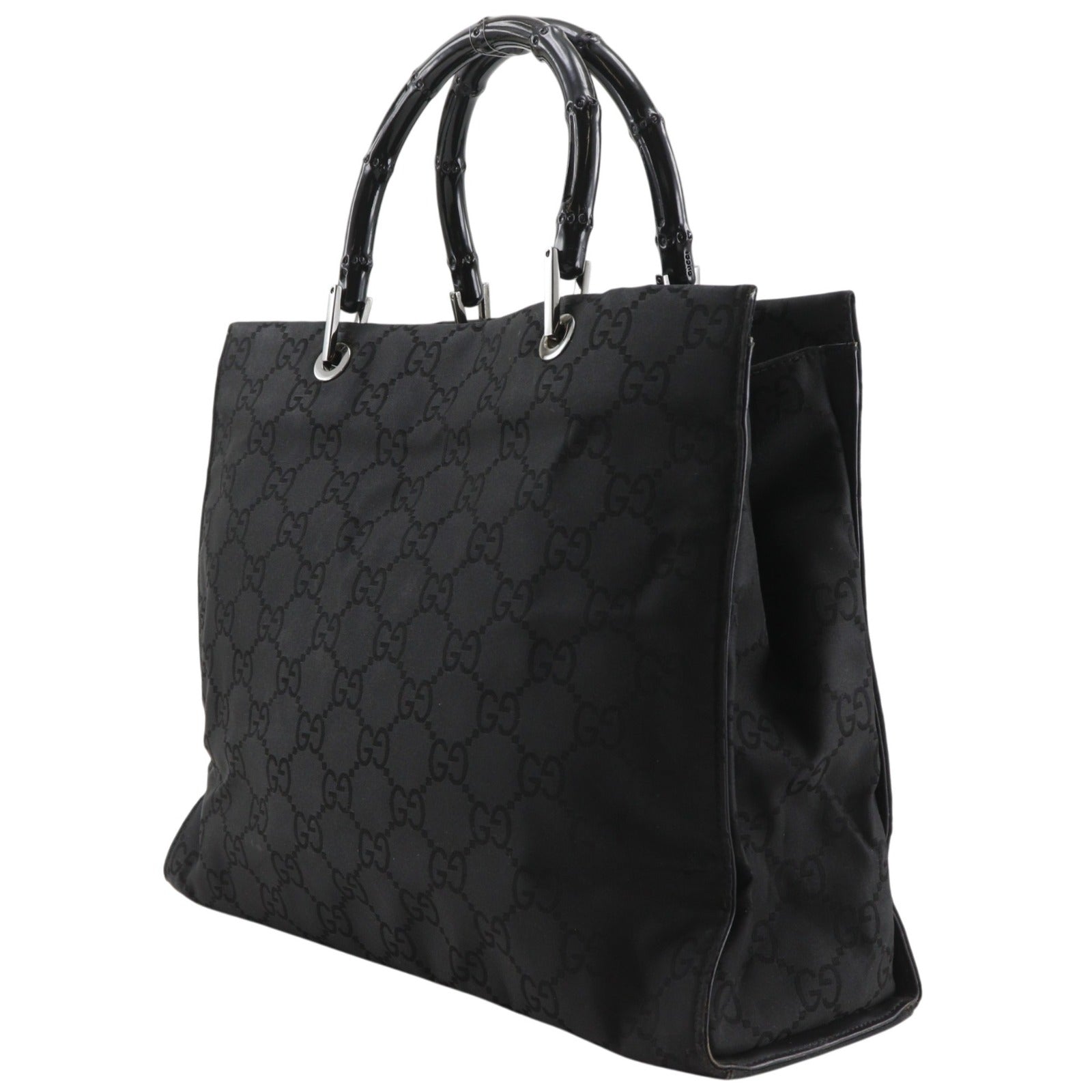 グッチ 竹 バンブー ナイロンキャンバス ハンドバッグ