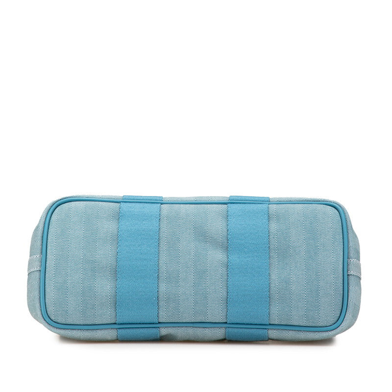 エルメス ヴァルパライソPM トワルシェブロン レザー ハンドバッグ