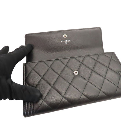 シャネル ボーイ シャネル キャビア ロング財布