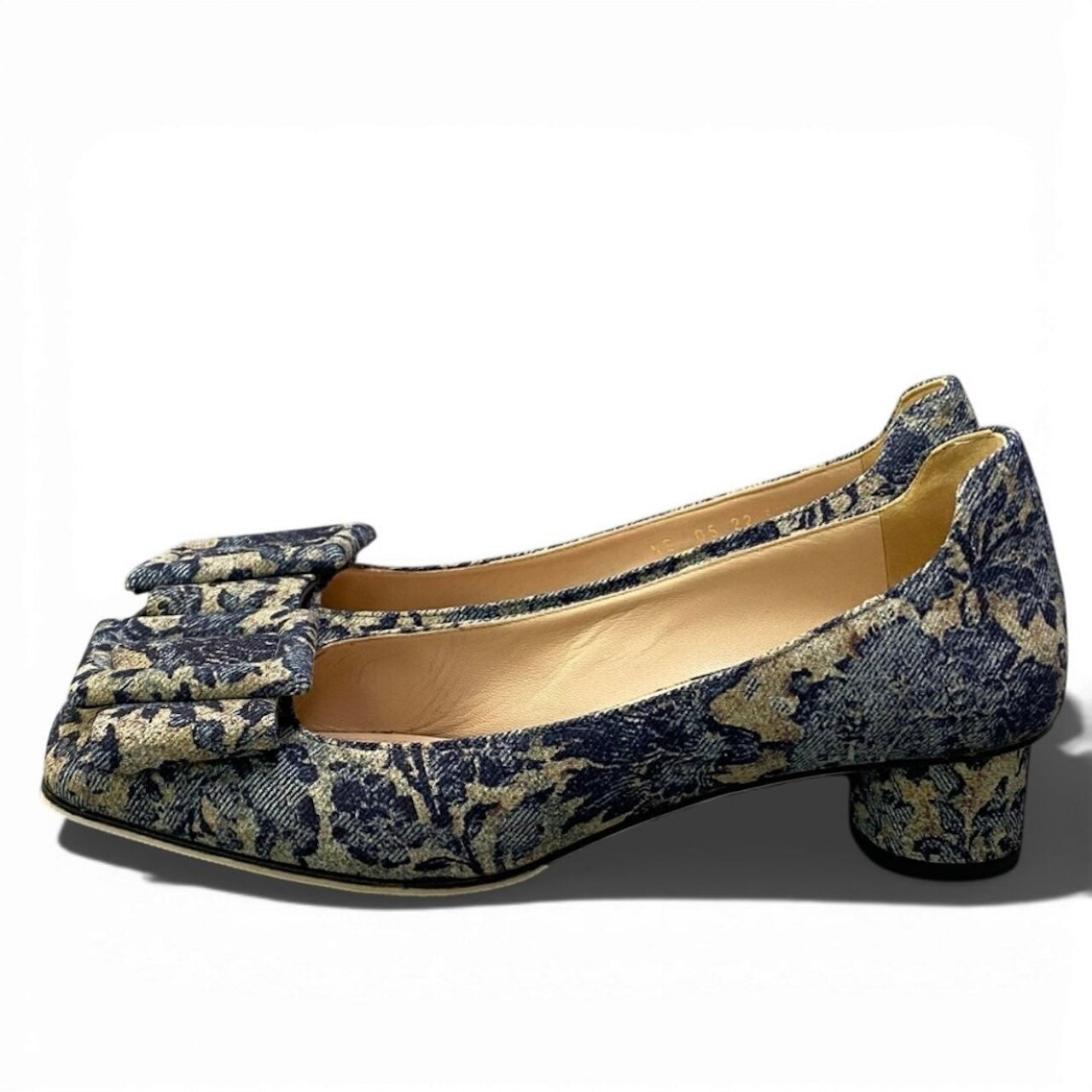 クリスチャンディオール Flower Printed Denim パンプス