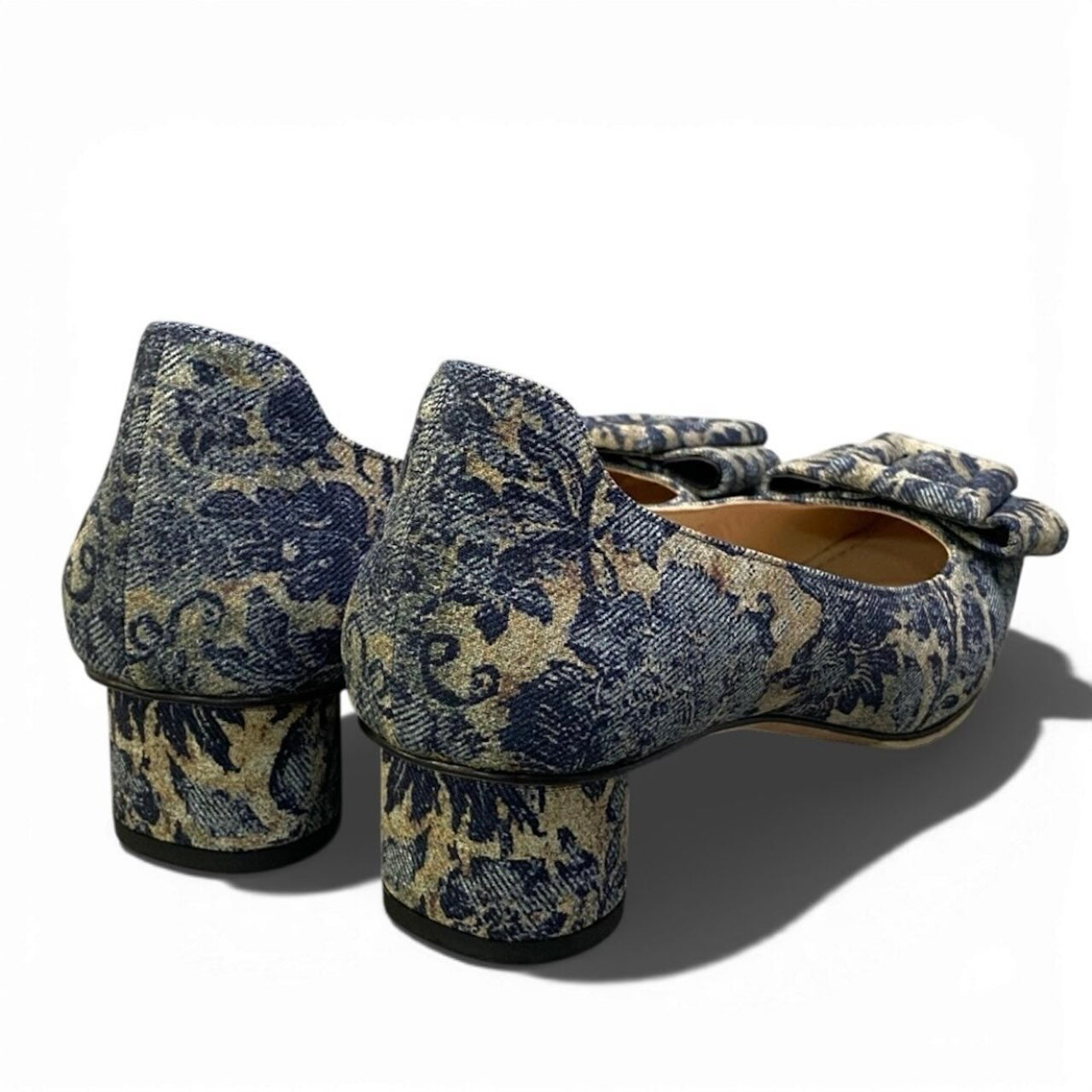 クリスチャンディオール Flower Printed Denim パンプス