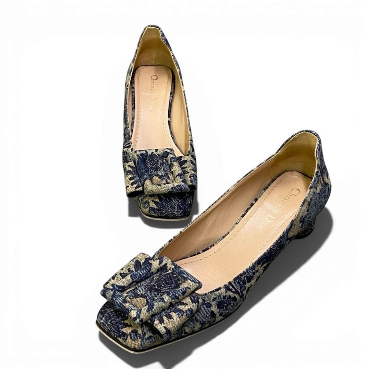 クリスチャンディオール Flower Printed Denim パンプス