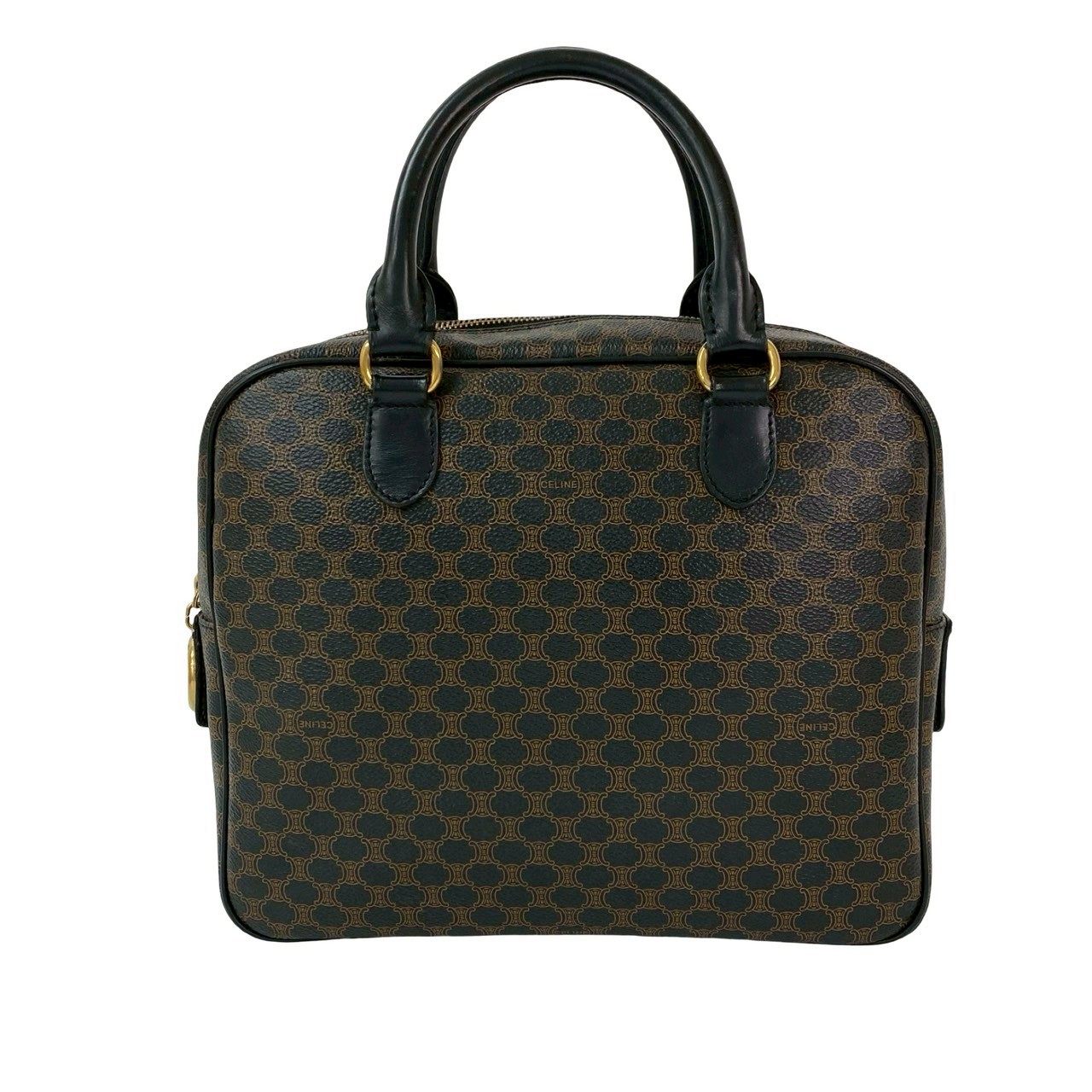セリーヌ マカダム ブラゾン PVC レザー ハンドバッグ