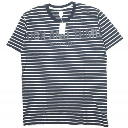 RANDT Logo S S Stripe コットンポリエステルTシャツ