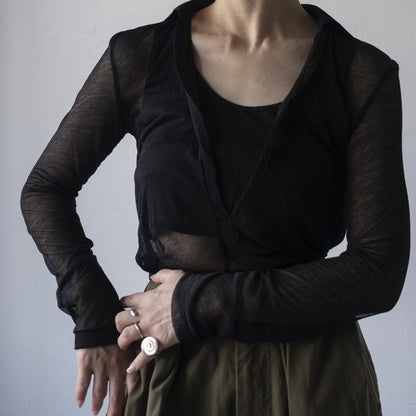 シーオール SHEER LAYERED POLO コットントップス