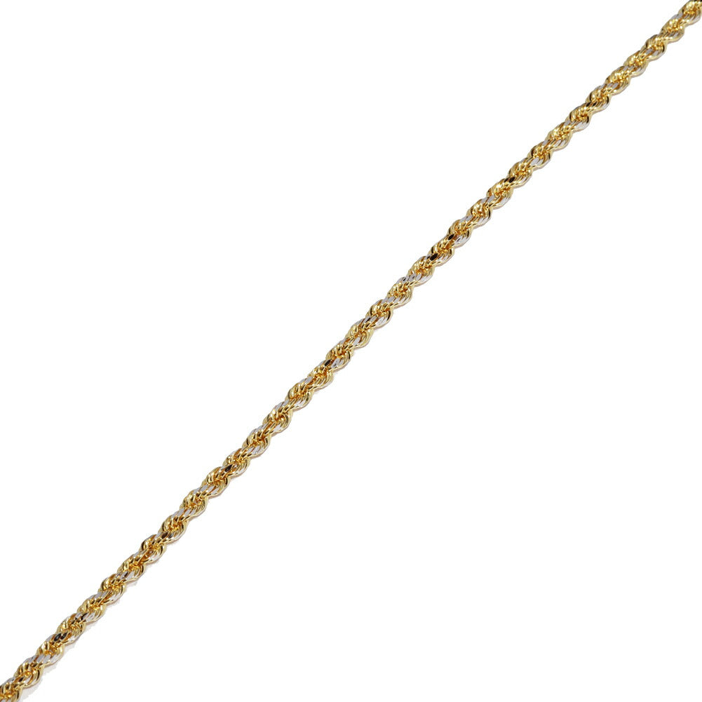 Au750 イエロー ゴールド ホワイト ゴールド カット ロープ チェーン ブレスレット