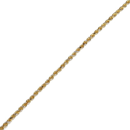 Au750 イエロー ゴールド ホワイト ゴールド カット ロープ チェーン ブレスレット