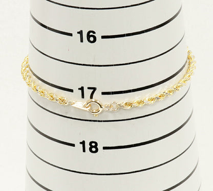 Au750 イエロー ゴールド ホワイト ゴールド カット ロープ チェーン ブレスレット