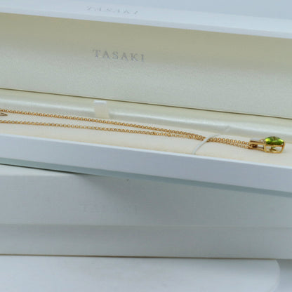 田崎真珠 ペリドット シェル ダイヤモンド Au750 ネックレス