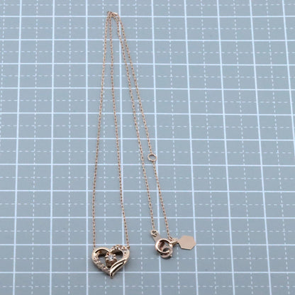 4℃ ダイヤモンド半透明石ネックレス K10PGネックレス