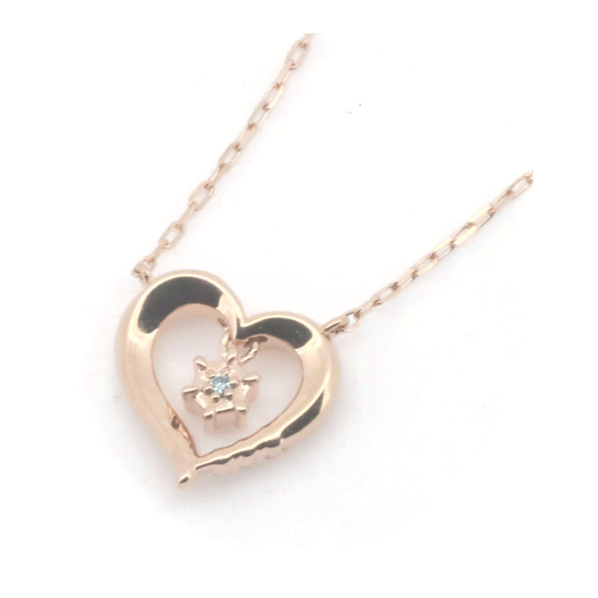 4℃ ダイヤモンド半透明石ネックレス K10PGネックレス