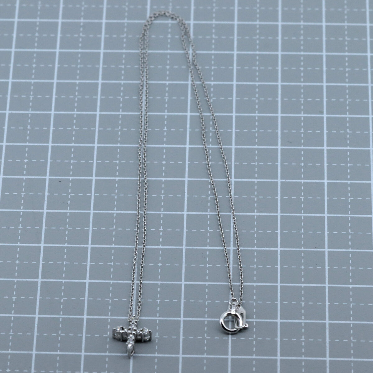 スタージュエリー ダイヤモンド クロス ネックレス K18WG