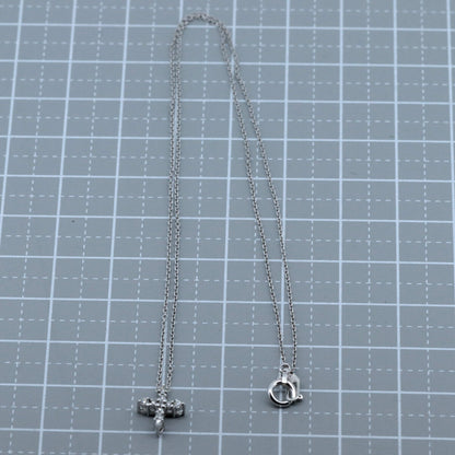 スタージュエリー ダイヤモンド クロス ネックレス K18WG