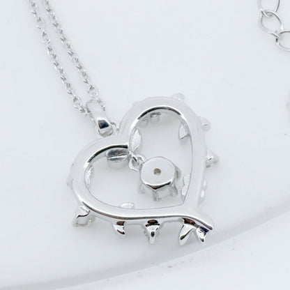 4℃ ハート ダイヤモンド K18WG ネックレス