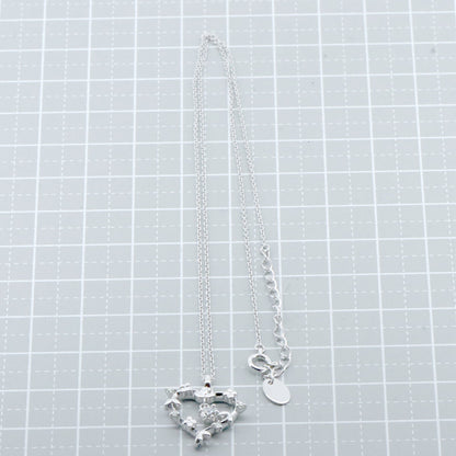 4℃ ハート ダイヤモンド K18WG ネックレス