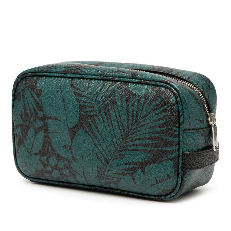 サンローラン ボタニカル モチーフ レザー ポーチ