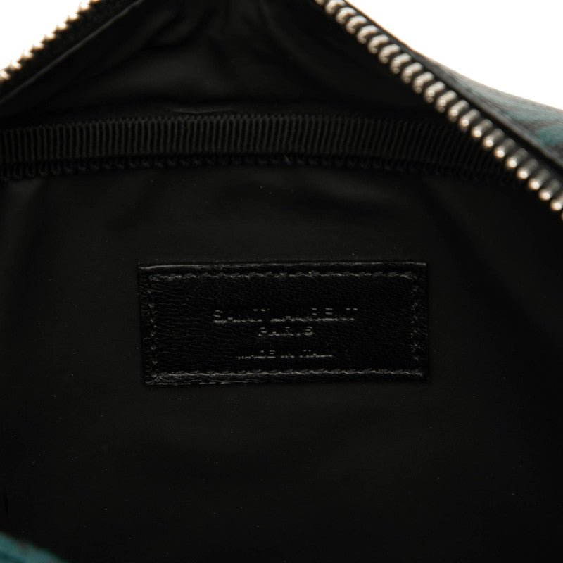 サンローラン ボタニカル モチーフ レザー ポーチ