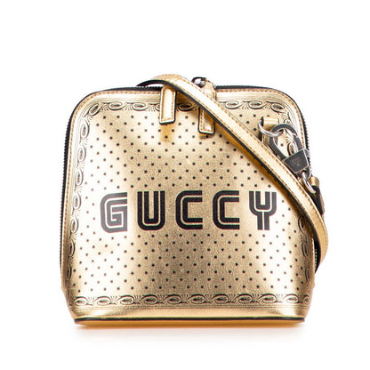 グッチ GUCCYプリント レザーショルダーバッグ