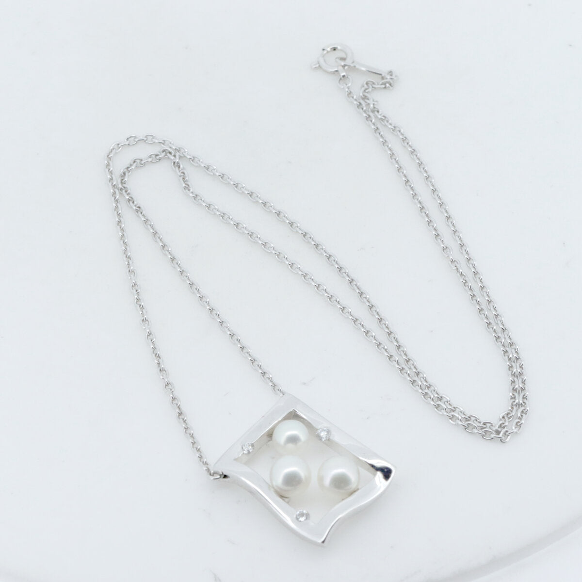 ミキモト K18WG パール ダイヤモンド ネックレス