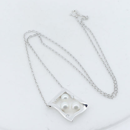 ミキモト K18WG パール ダイヤモンド ネックレス