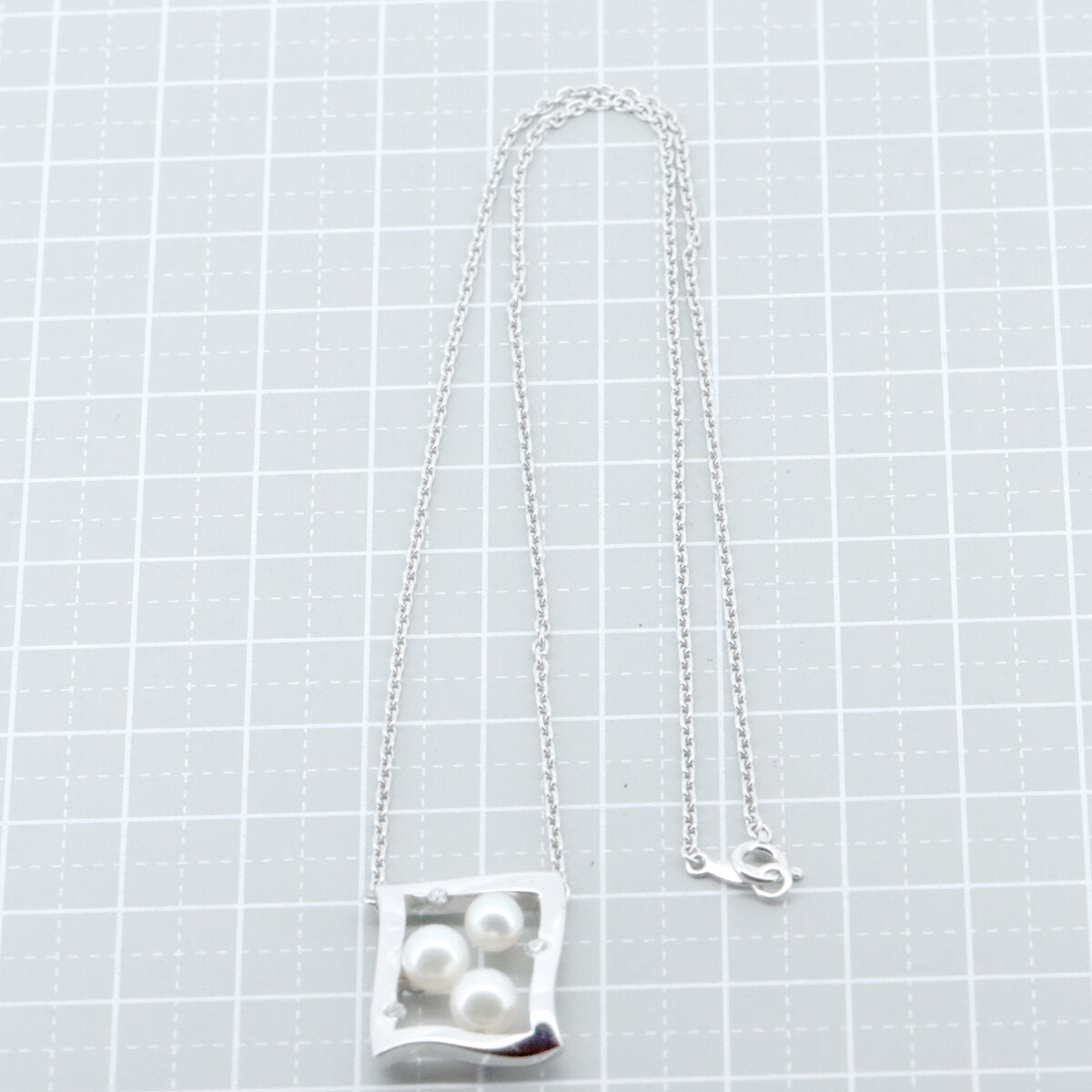 ミキモト K18WG パール ダイヤモンド ネックレス