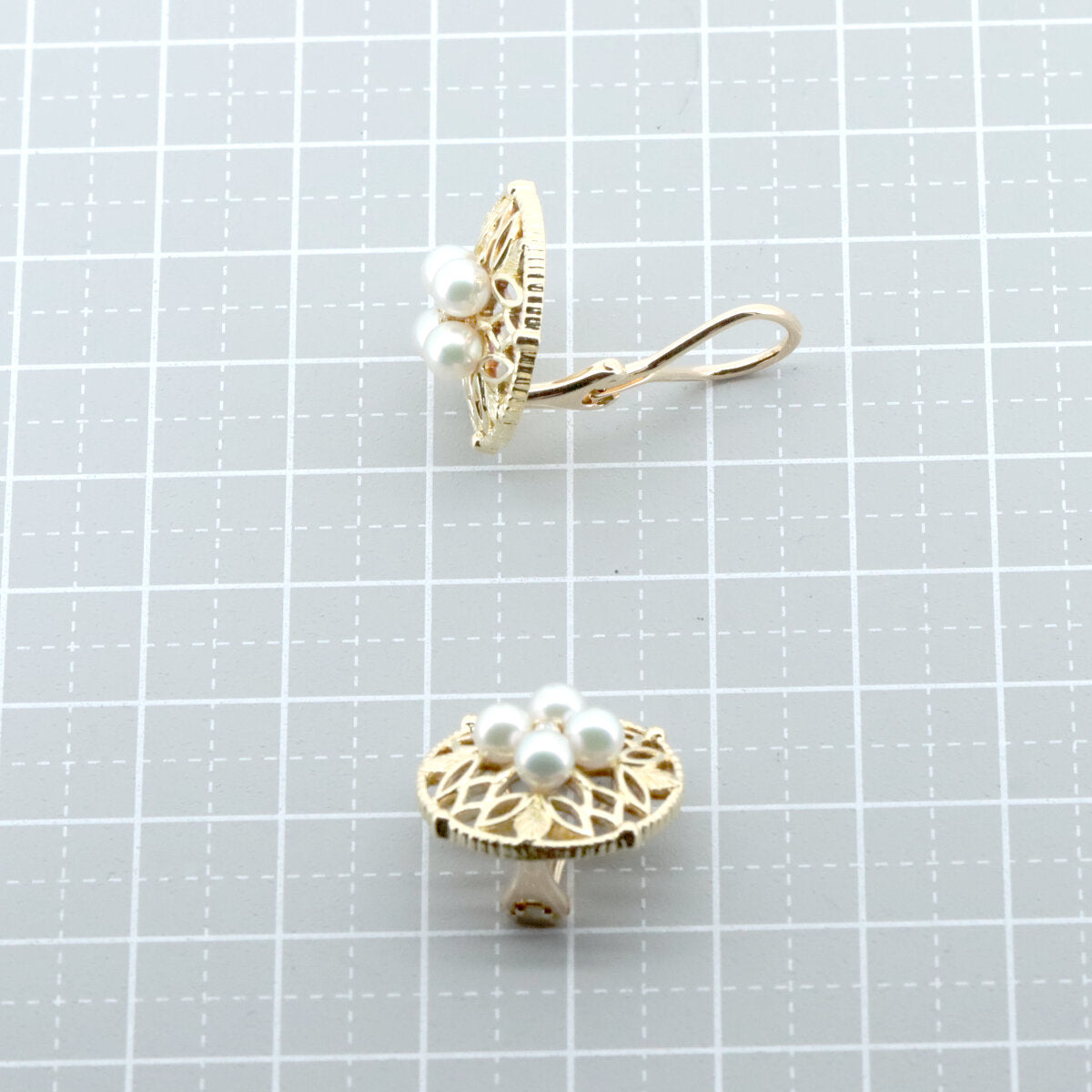 ミキモト Au750 パール ダイヤモンド ピアス