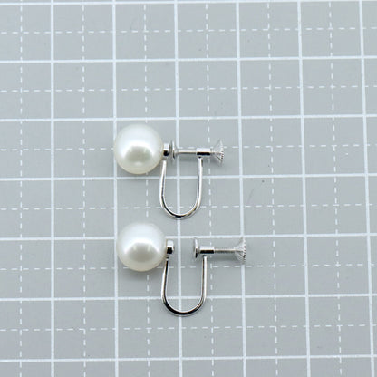 ミキモト Au750 ホワイト ゴールド パール ピアス