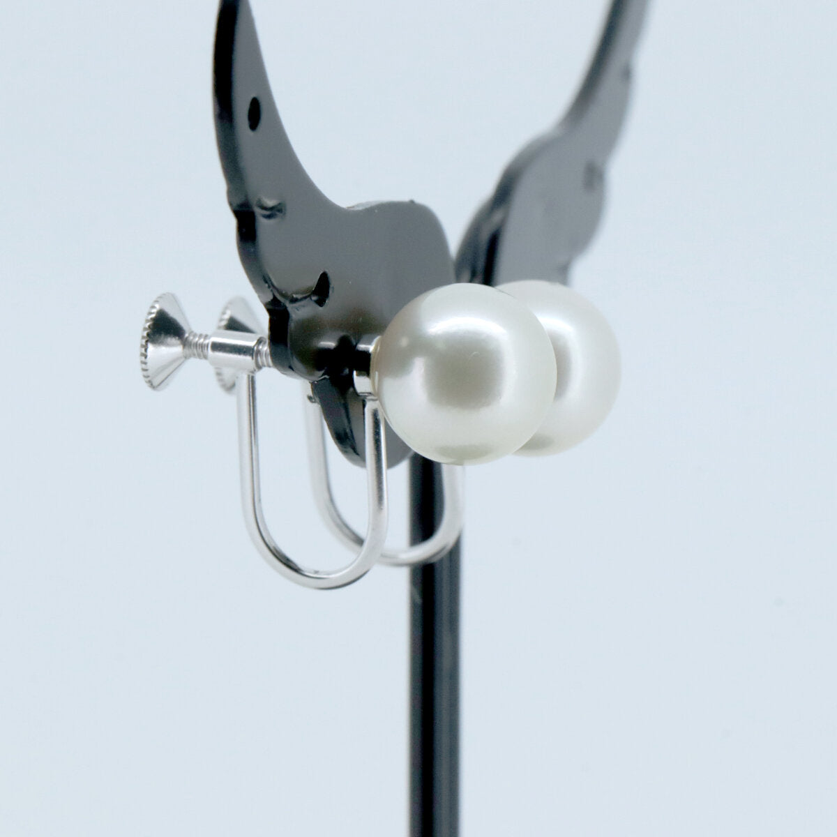 ミキモト Au750 ホワイト ゴールド パール ピアス