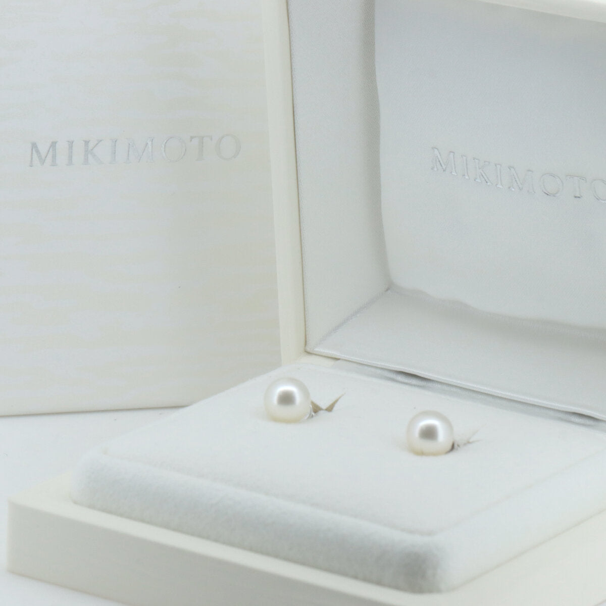 ミキモト Au750 ホワイト ゴールド パール ピアス