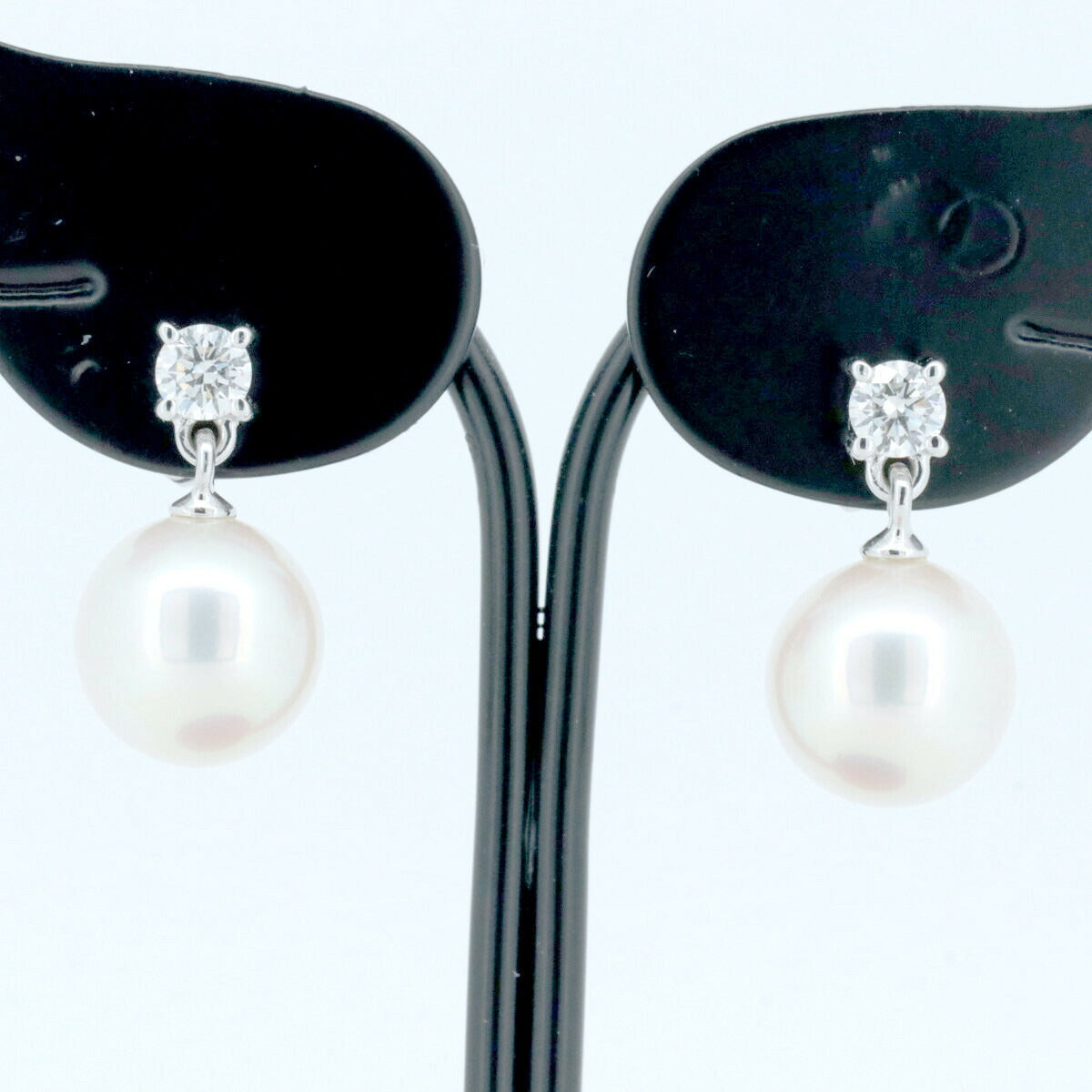 Tasaki Au750 ホワイト ゴールド パール ダイヤモンド ピアス