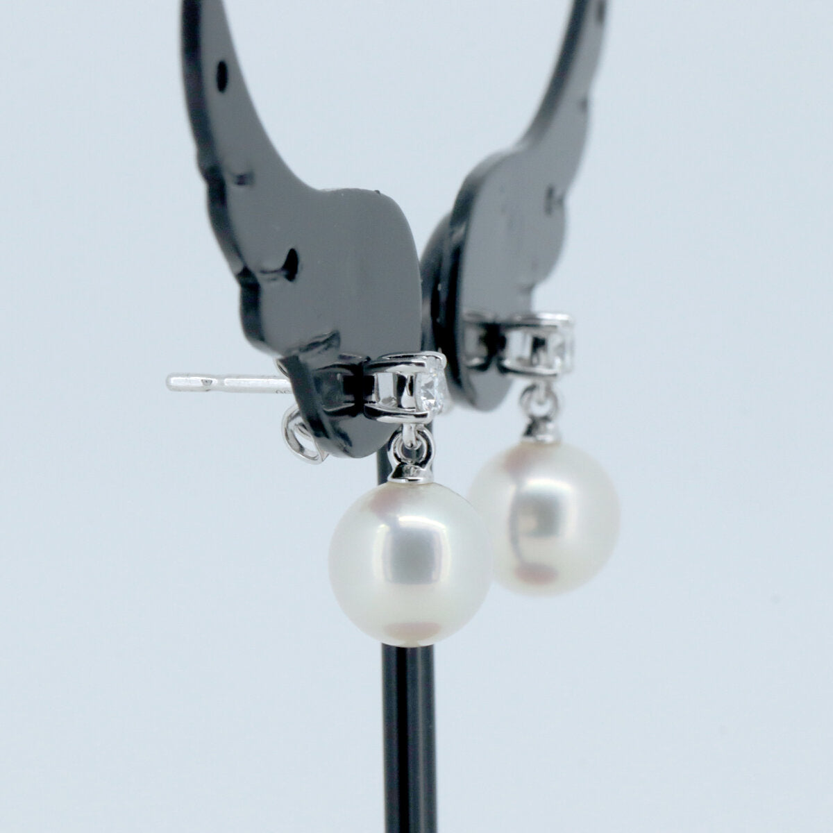 Tasaki Au750 ホワイト ゴールド パール ダイヤモンド ピアス