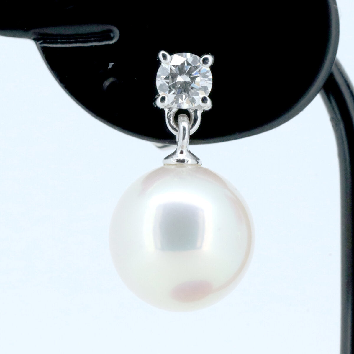 Tasaki Au750 ホワイト ゴールド パール ダイヤモンド ピアス