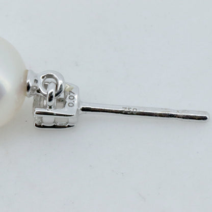 Tasaki Au750 ホワイト ゴールド パール ダイヤモンド ピアス