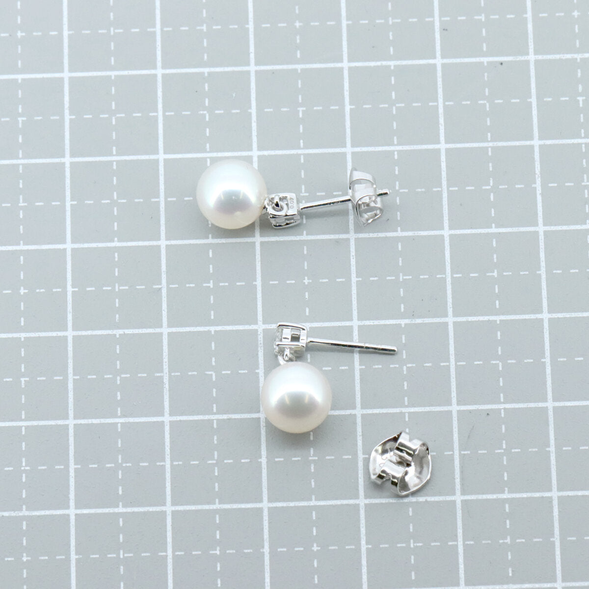 Tasaki Au750 ホワイト ゴールド パール ダイヤモンド ピアス