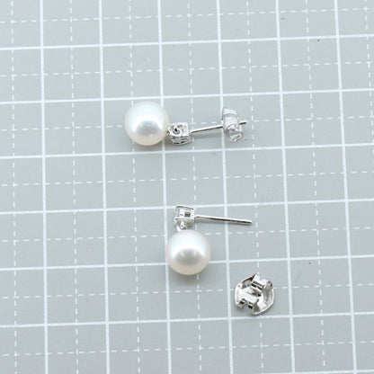 Tasaki Au750 ホワイト ゴールド パール ダイヤモンド ピアス