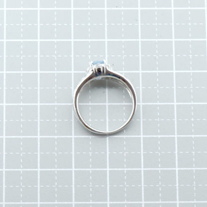 Pt900アクアマリン ダイヤモンド リング