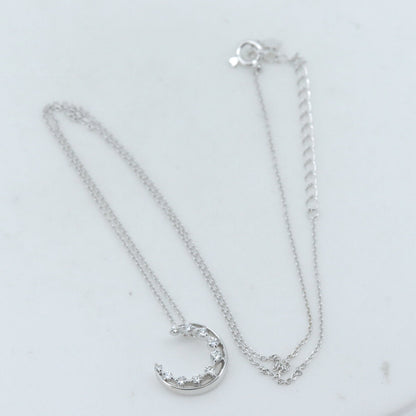 スタージュエリー ムーンモチーフ K18WG ダイヤモンド ネックレス