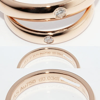 De Beers クラシック K18PG ダイヤモンド リング サイズ 21 8