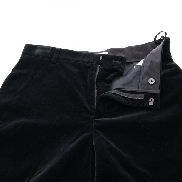 セリーヌ レディース ブラック コットンブレンド ベロア クロップド パンツ